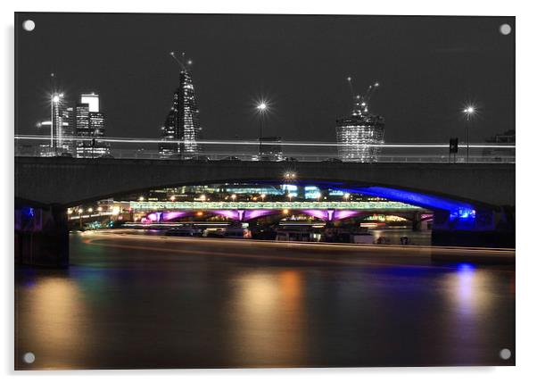Southwark Bridge London Skyline Acrylic by David French