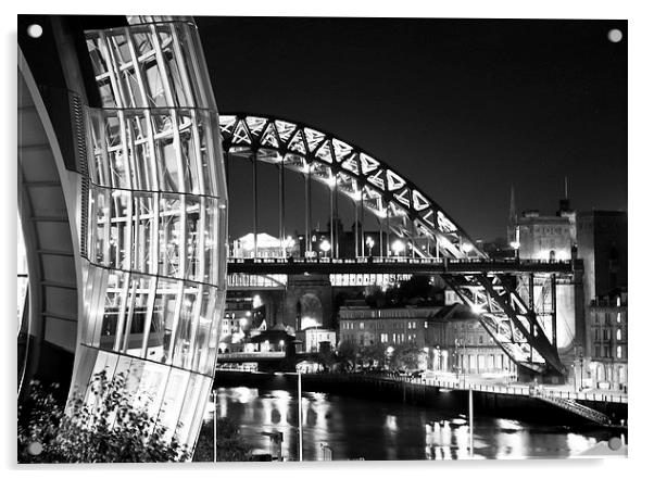 The Sage and Tyne Bridge, Newcastle Acrylic by Helen Holmes
