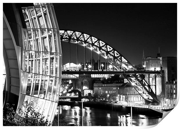 The Sage and Tyne Bridge, Newcastle Print by Helen Holmes