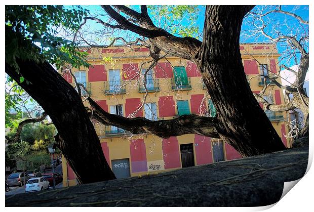 Building behind some trees Print by Jose Manuel Espigares Garc