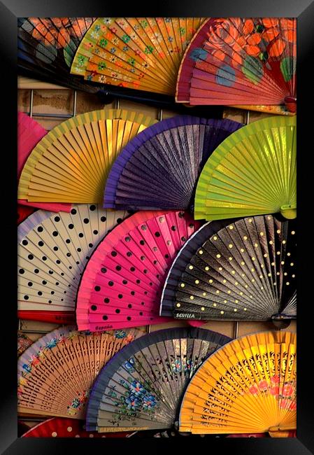 Colorful fans Framed Print by Jose Manuel Espigares Garc
