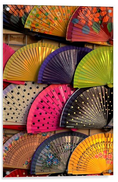 Colorful fans Acrylic by Jose Manuel Espigares Garc