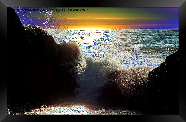 Wave Burst Framed Print by Pete Moyes