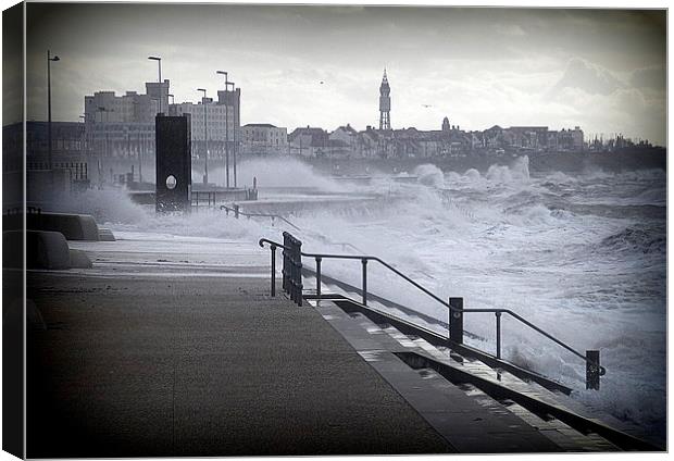 Rough sea at Cleveleys Canvas Print by Lilian Marshall