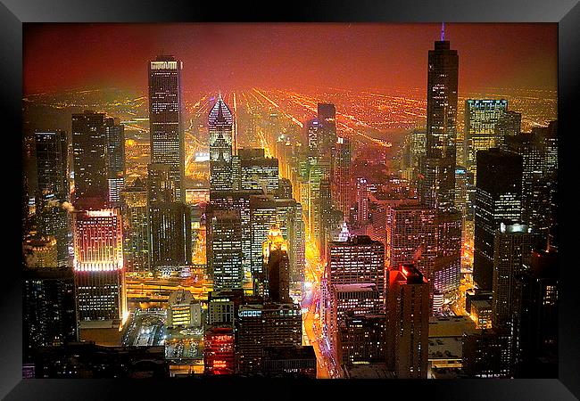 Chicago From The 96th Floor Framed Print by Ruta Naujokiene