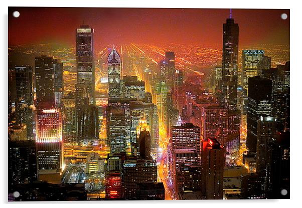 Chicago From The 96th Floor Acrylic by Ruta Naujokiene