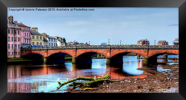 Ayr New Bridge Framed Print by Valerie Paterson