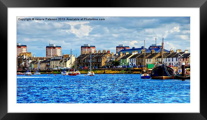 Irvine Harbour View Framed Mounted Print by Valerie Paterson