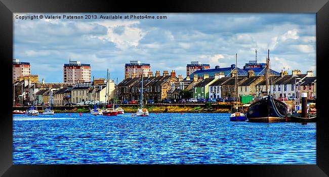 Irvine Harbour View Framed Print by Valerie Paterson