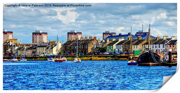 Irvine Harbour View Print by Valerie Paterson