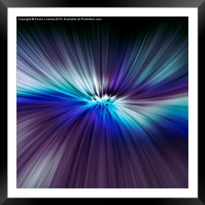 Square Blue Abstract Framed Mounted Print by Paula J James