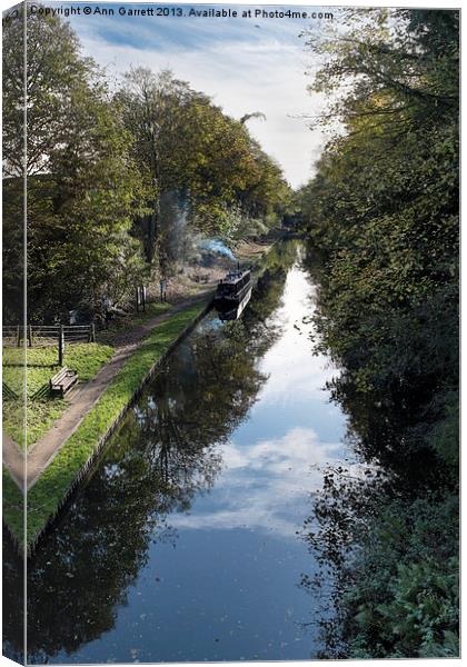 Shropshire Union Canal, Brewood Canvas Print by Ann Garrett