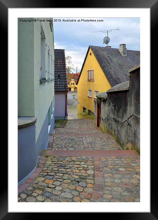 Steep back-streets in Breisach up to the Cathedral Framed Mounted Print by Frank Irwin