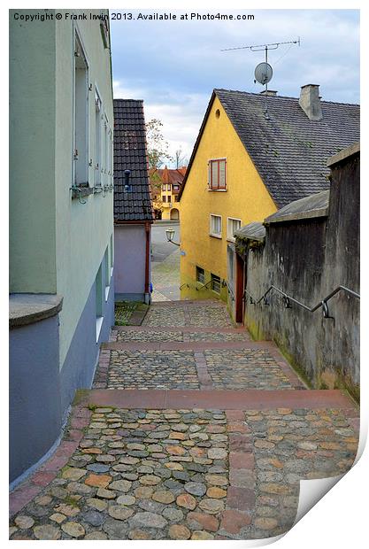 Steep back-streets in Breisach up to the Cathedral Print by Frank Irwin