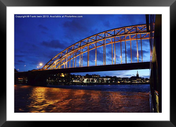 A Rhine bridge at night. Framed Mounted Print by Frank Irwin
