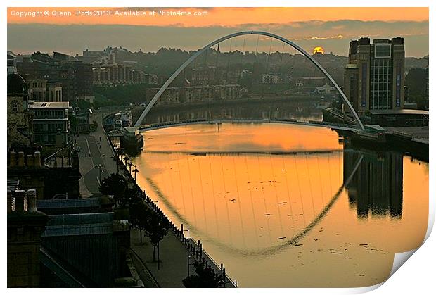 Millennium Bridge Newcastle upon Tyne Print by Glenn Potts