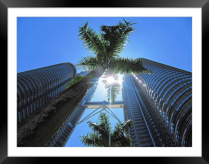 Petronas Towers Sunbeam Framed Mounted Print by Luke Newman