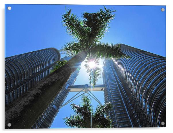 Petronas Towers Sunbeam Acrylic by Luke Newman