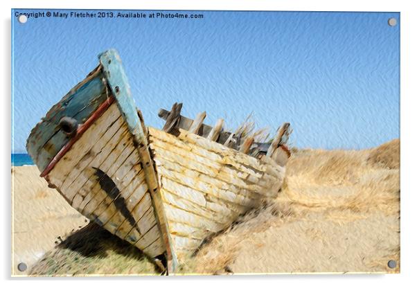 Abandoned Boat Acrylic by Mary Fletcher