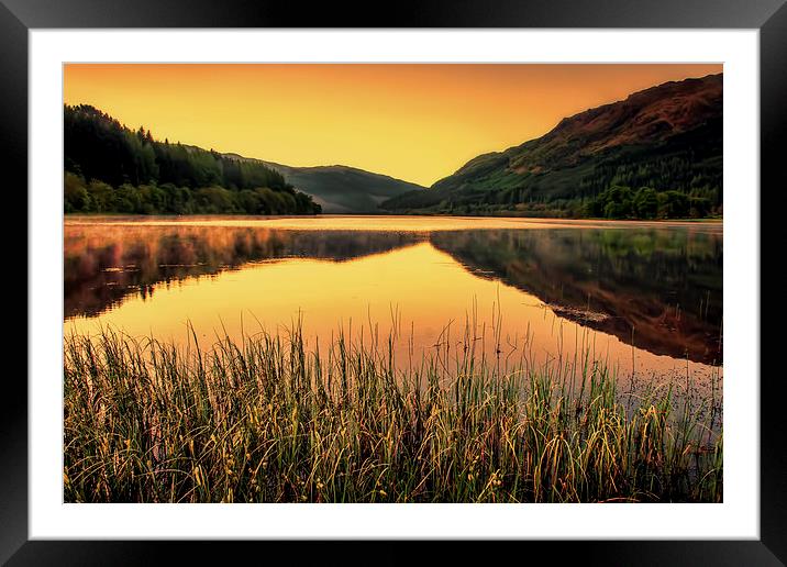Sunset over Scottish Loch Framed Mounted Print by Sam Smith