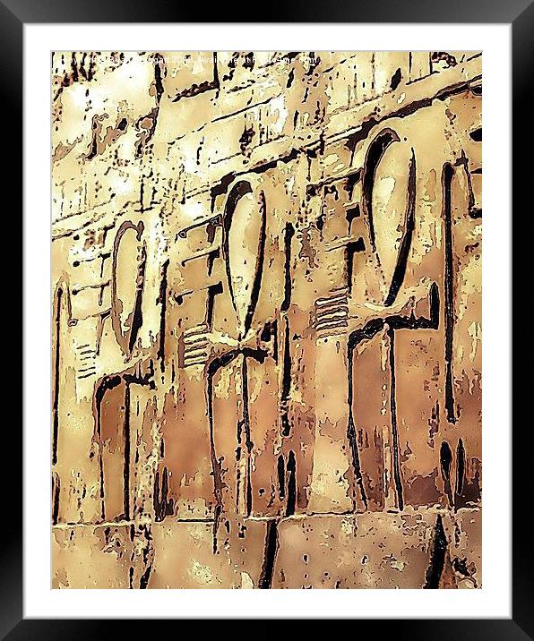 Egyptian Ankh Watercolour Framed Mounted Print by Brian  Raggatt