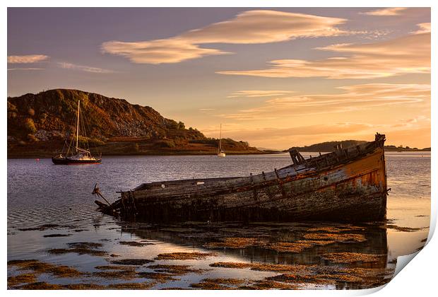 Shipwreck West Coast of Scotland Print by Derek Beattie