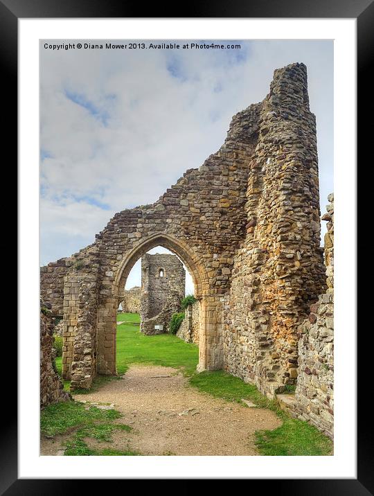 Hastings Castle Framed Mounted Print by Diana Mower