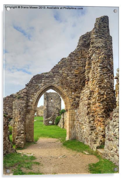 Hastings Castle Acrylic by Diana Mower