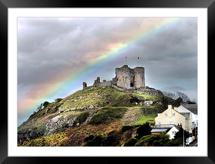 Rainbow over the castle Framed Mounted Print by Irene Burdell