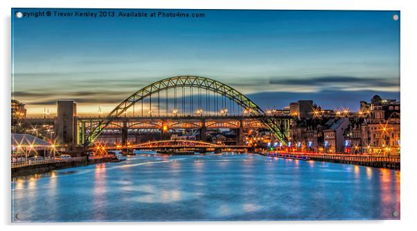 Newcastle Tyne Bridge Acrylic by Trevor Kersley RIP