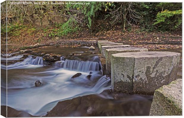 Stepping Stones across the Stream Canvas Print by keith sayer
