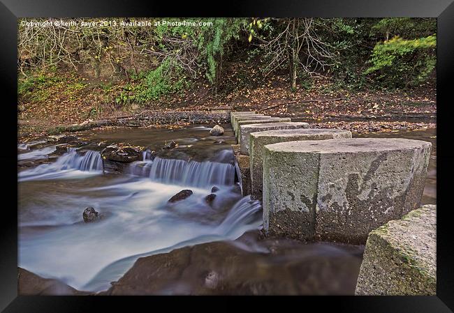 Stepping Stones across the Stream Framed Print by keith sayer