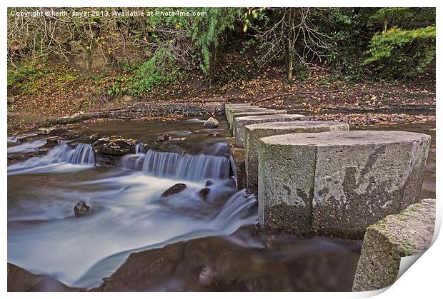 Stepping Stones across the Stream Print by keith sayer