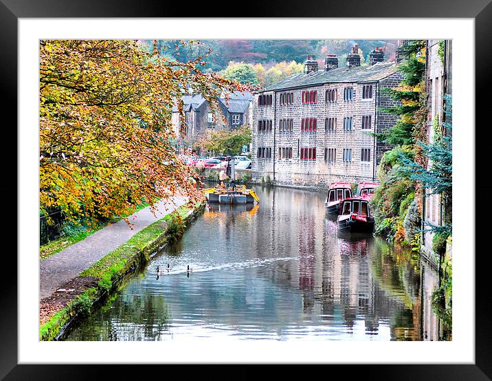 Autumn at Hebden Bridge. Framed Mounted Print by Lilian Marshall