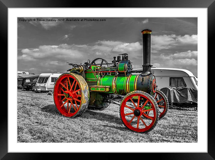 Vintage Steam Traction Engine Framed Mounted Print by Trevor Kersley RIP
