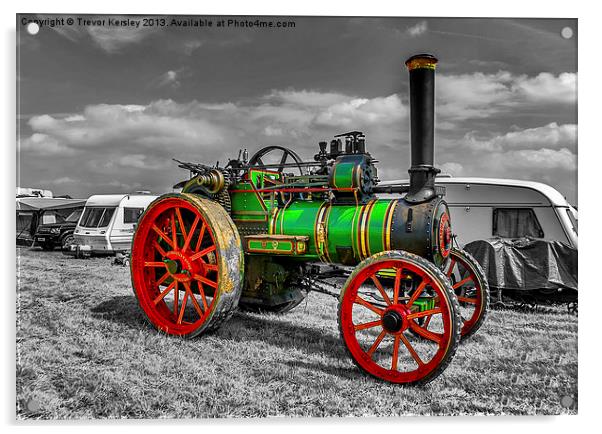 Vintage Steam Traction Engine Acrylic by Trevor Kersley RIP