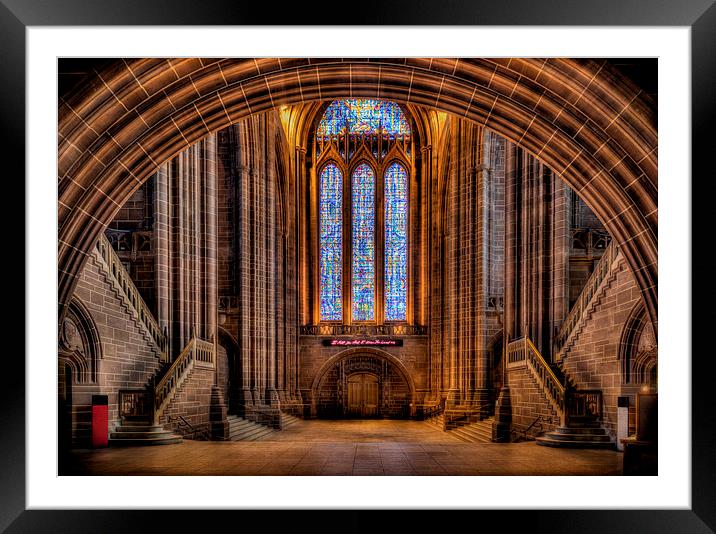 Cathedral Glass Framed Mounted Print by Adrian Evans