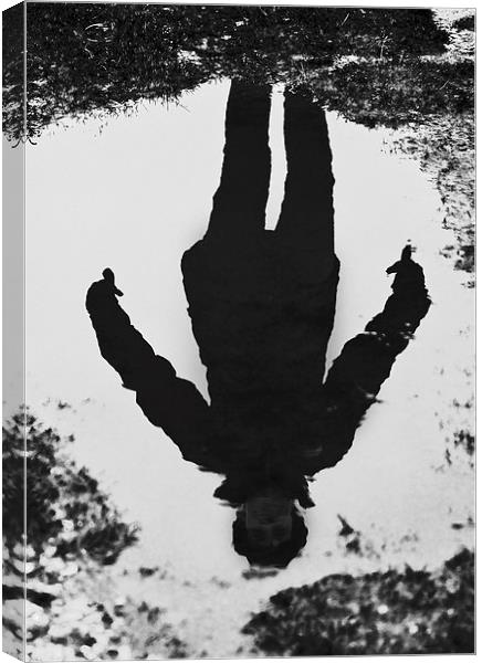 Girl In A Puddle Canvas Print by Darren Burroughs