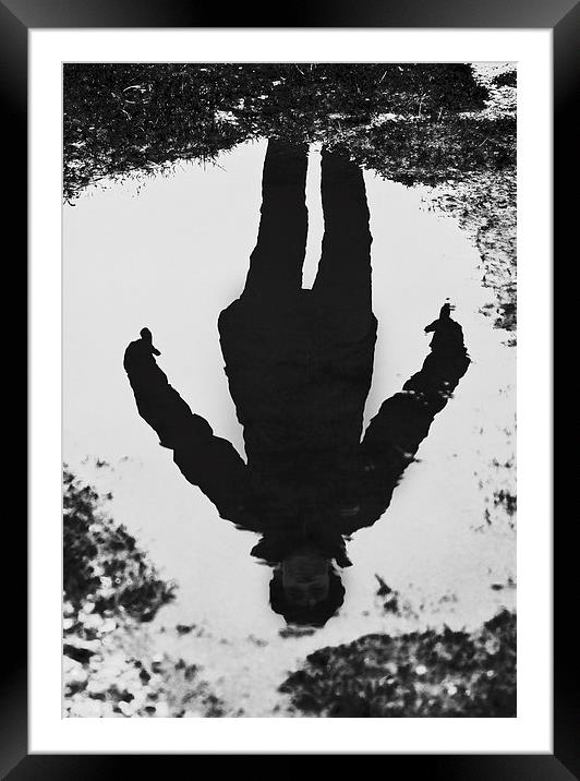 Girl In A Puddle Framed Mounted Print by Darren Burroughs
