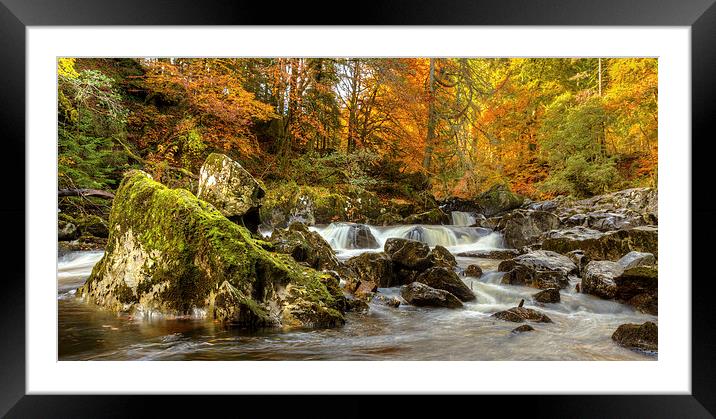 Autumn, River Braan Framed Mounted Print by Mike Stephen