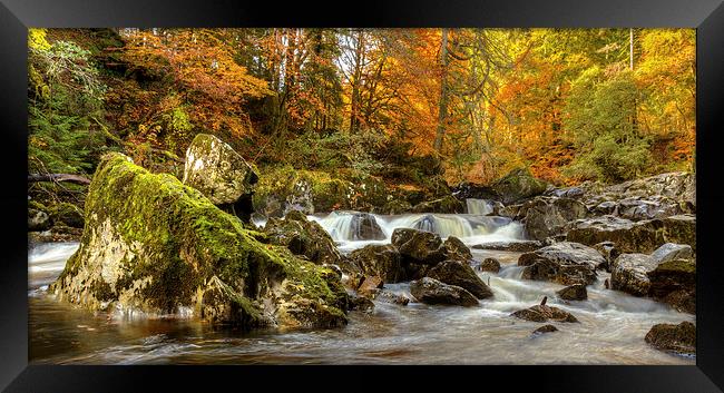 Autumn, River Braan Framed Print by Mike Stephen