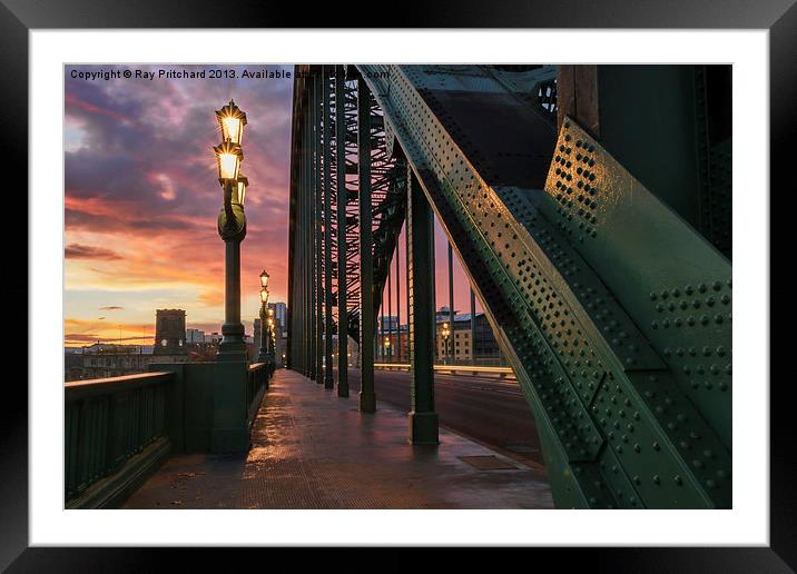 Sunrise Over The Tyne Bridge Framed Mounted Print by Ray Pritchard