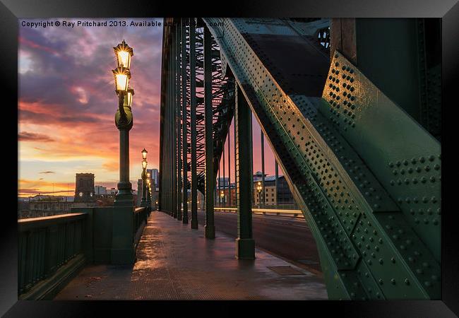 Sunrise Over The Tyne Bridge Framed Print by Ray Pritchard