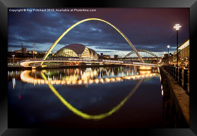 Millennium Bridge(Green) Framed Print by Ray Pritchard