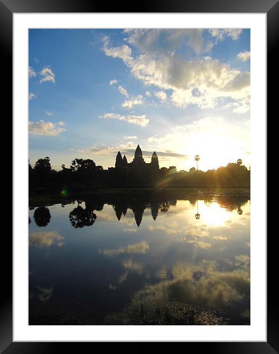 Angkor Wat Sunrise Framed Mounted Print by Luke Newman