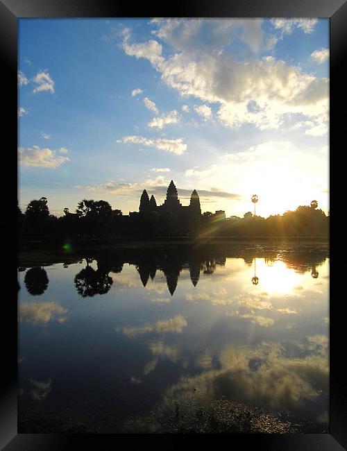 Angkor Wat Sunrise Framed Print by Luke Newman
