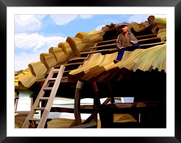 Thatching the Wellhouse Framed Mounted Print by Trevor Butcher