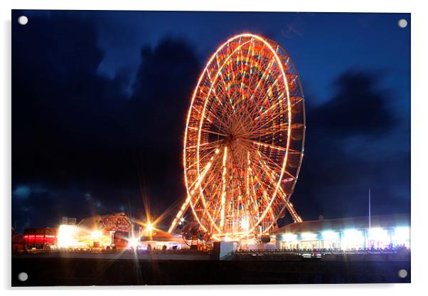Ferris wheel at Blackpool, England Acrylic by Juha Remes