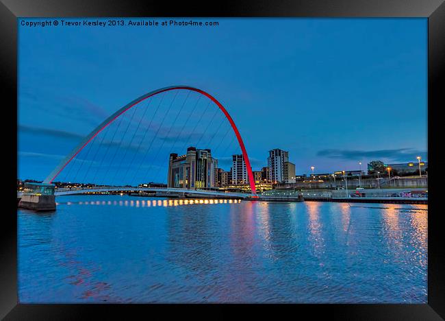 Gateshead Millennium Bridge Framed Print by Trevor Kersley RIP