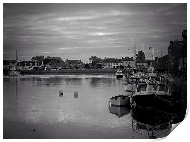 A grey day in Dungarvan Print by Barry Foote